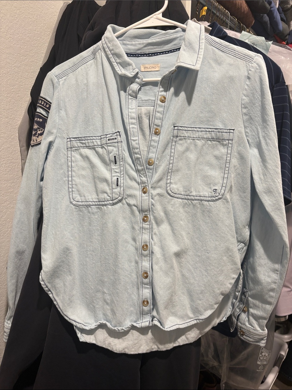 Pilcro Light Blue Denim Button-Down Shirt for Kids